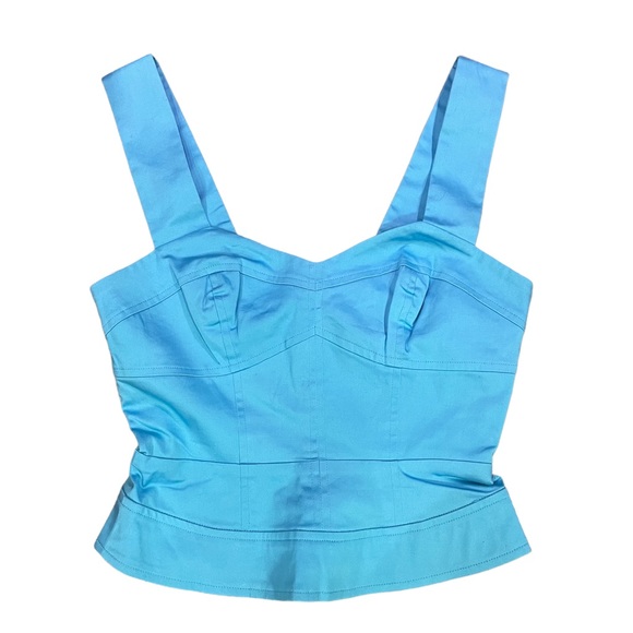 FRENCH CONNECTION BNWT SUMMER WIZARD CROP TOP SIZE 2 LAGOON BLUE - Picture 2 of 14